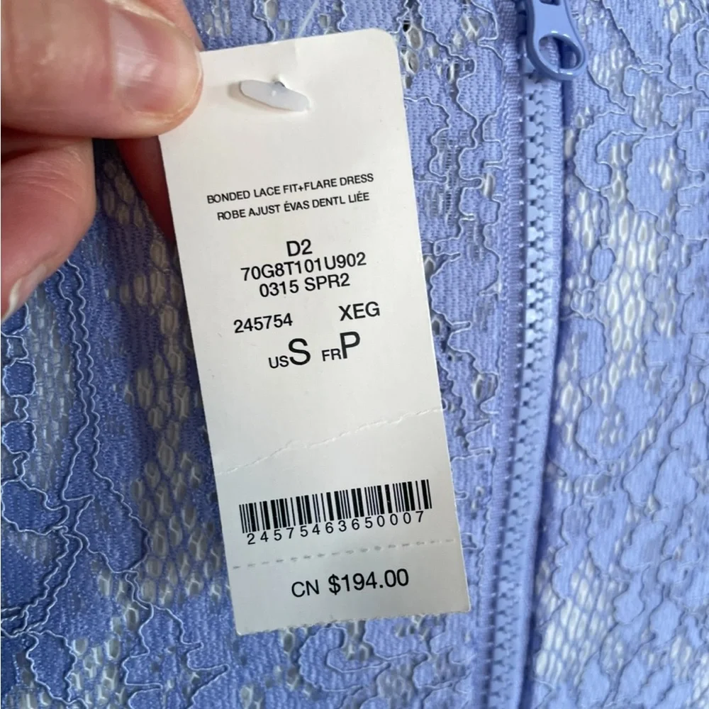 NWT Stunning Fit and Flare Dress With Periwinkle Lace. Small. - Picture 5 of 6